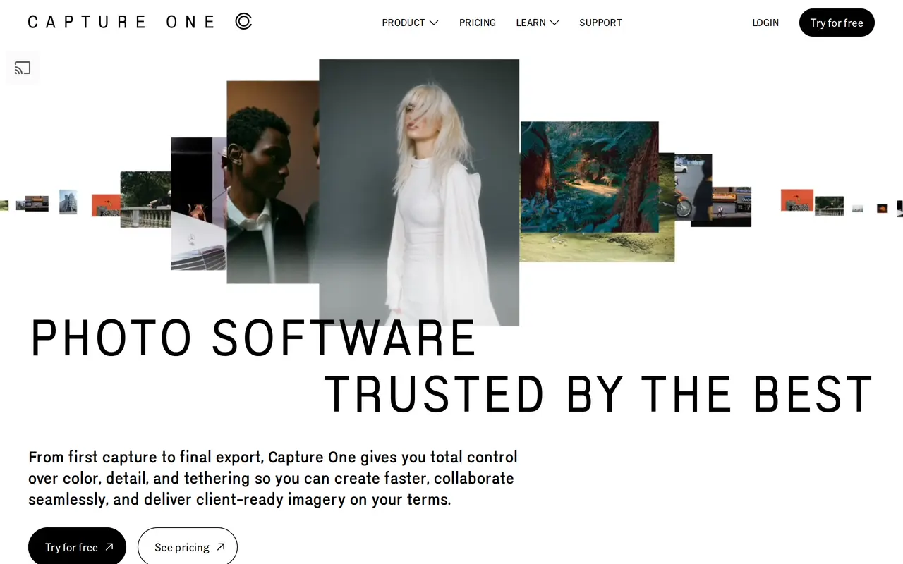 The Capture One homepage