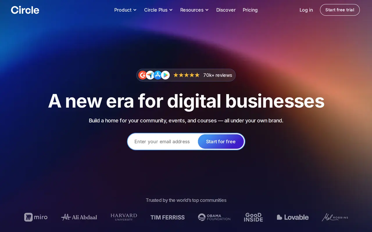 The Circle homepage
