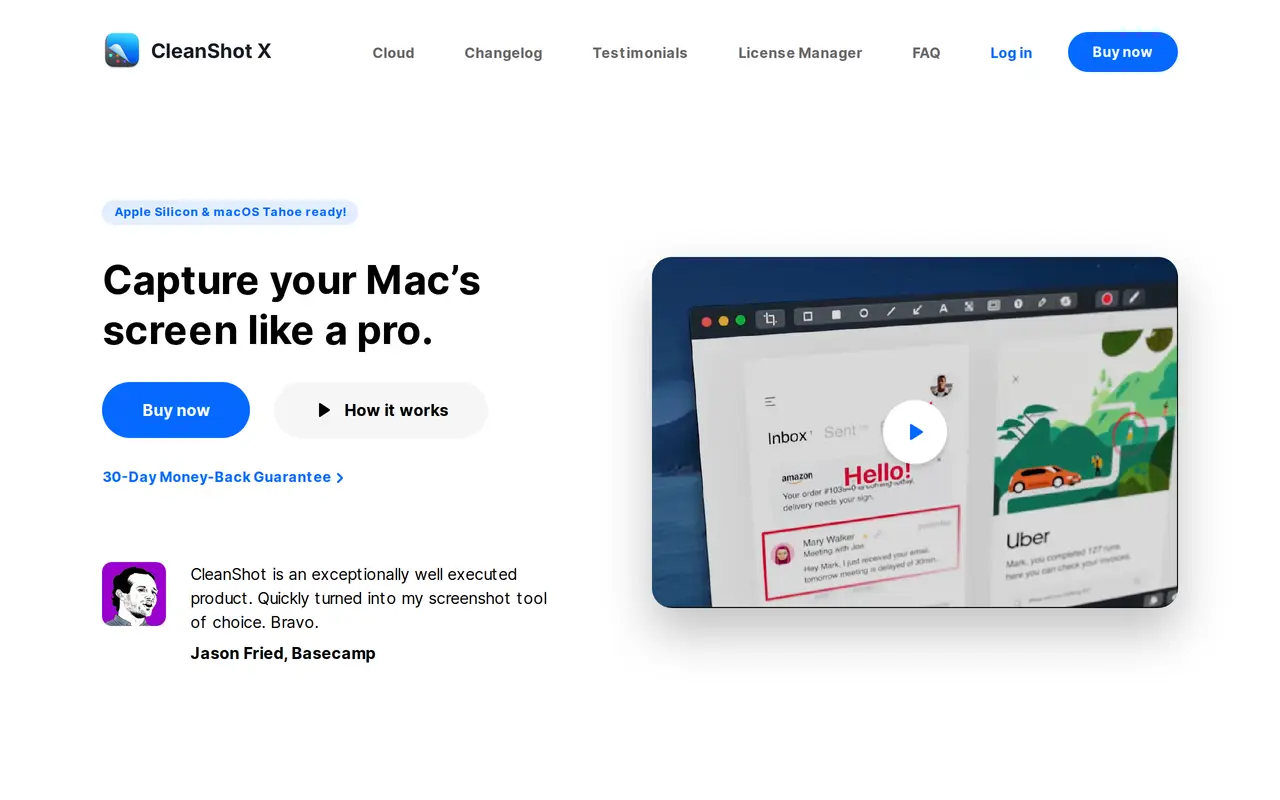 The CleanShot X homepage