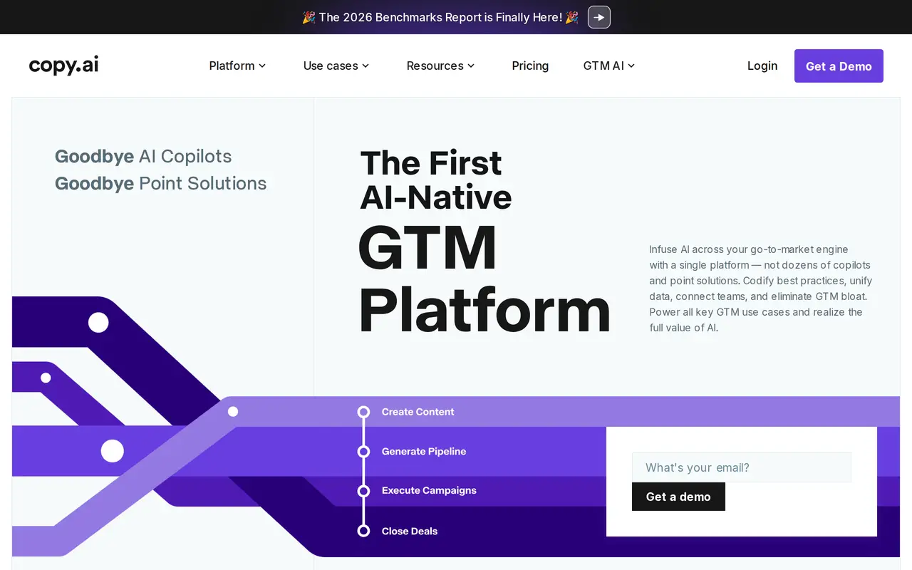 The Copy.ai homepage