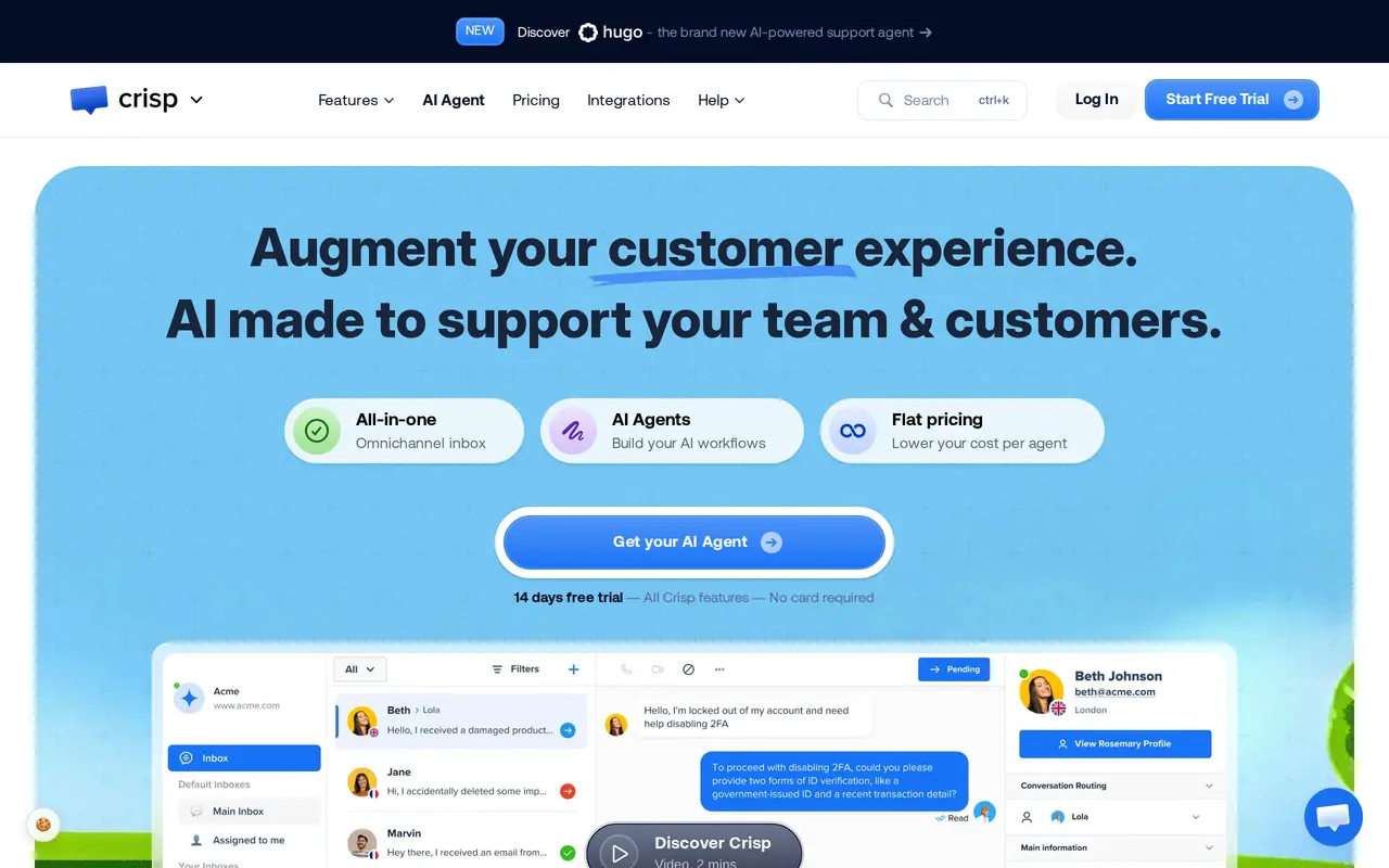 The Crisp homepage