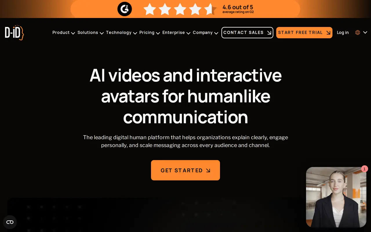 The D-ID homepage