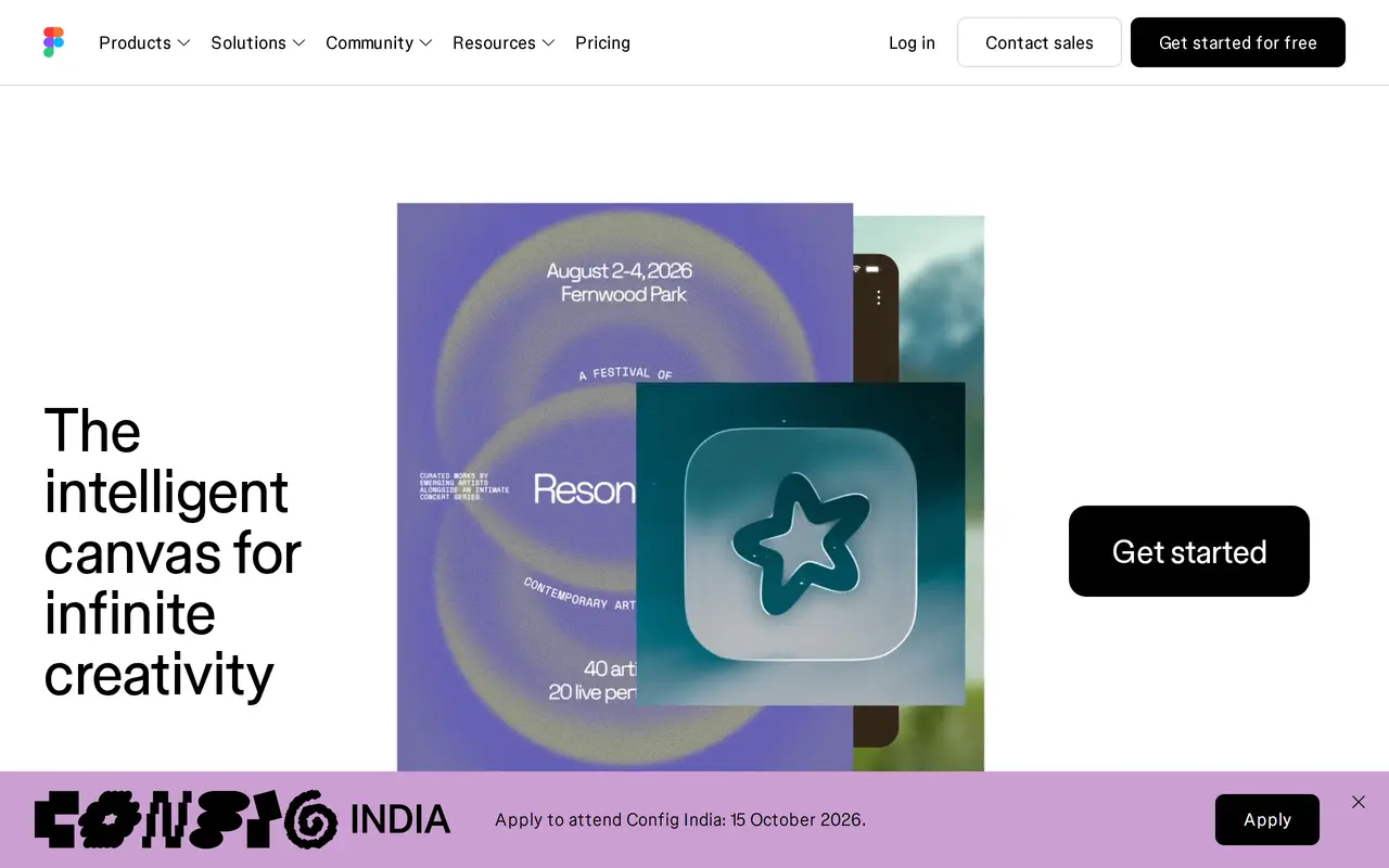 The Figma homepage