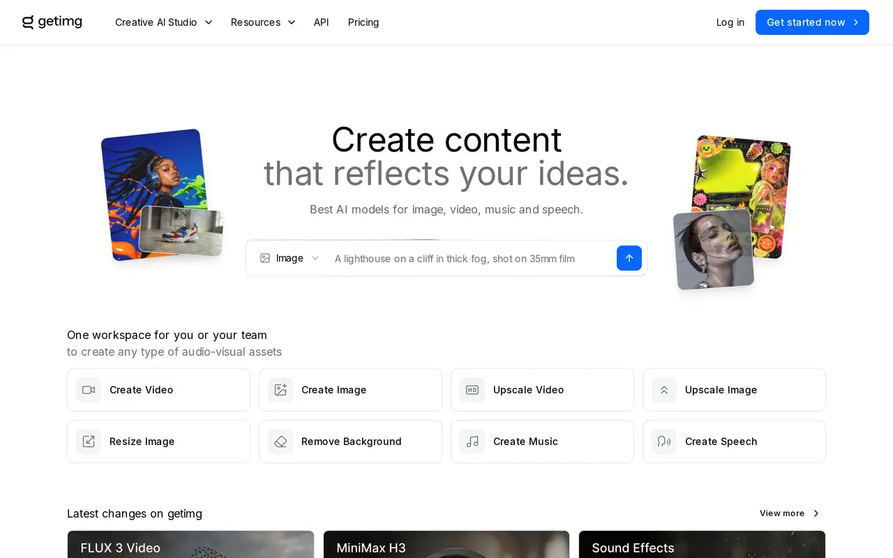 The getimg.ai homepage
