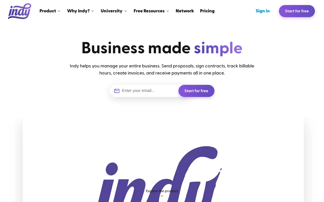 The Indy homepage