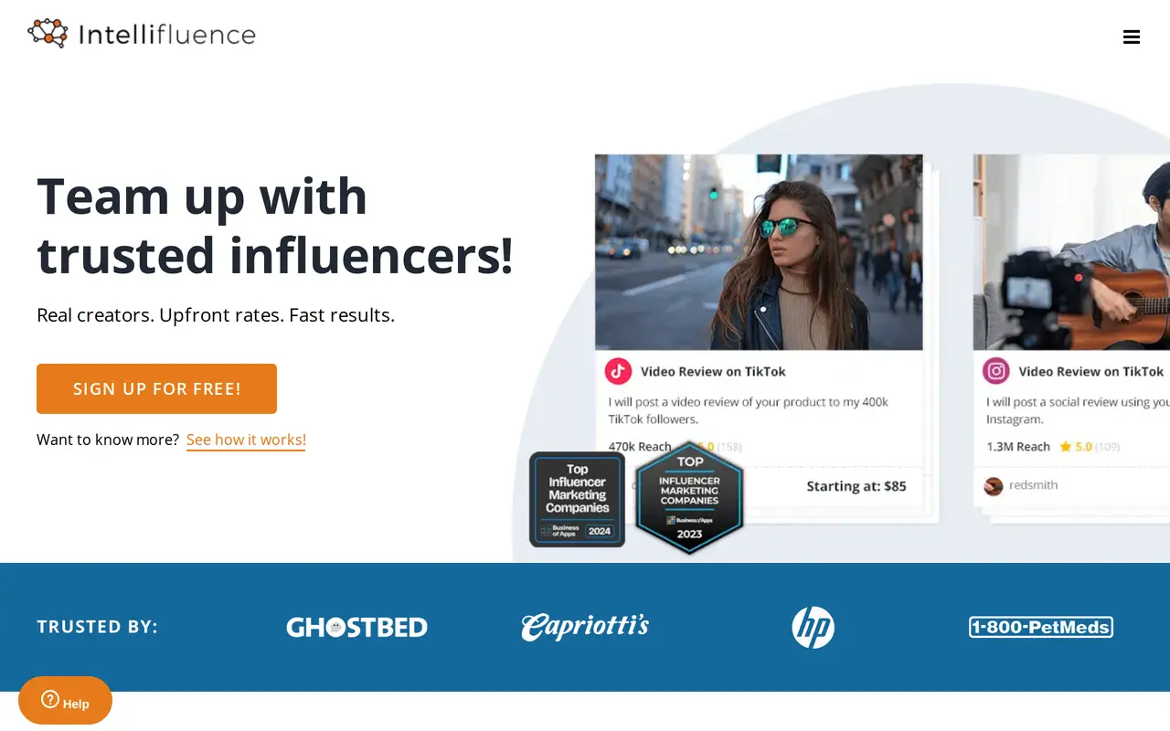 The Intellifluence homepage