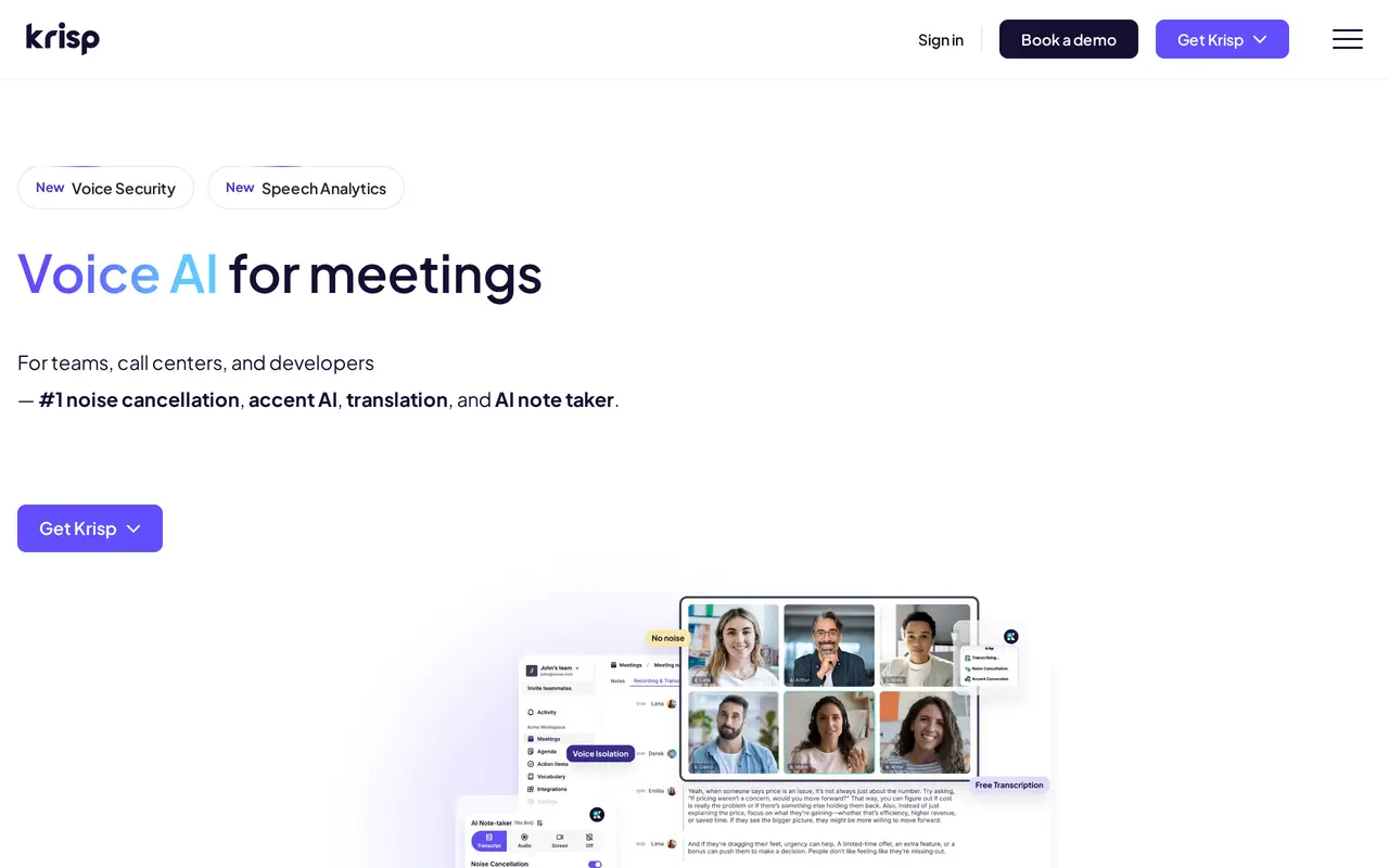 The Krisp homepage