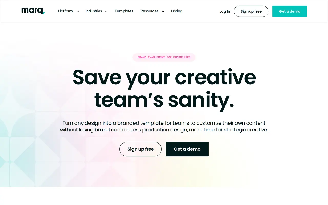 The Marq homepage