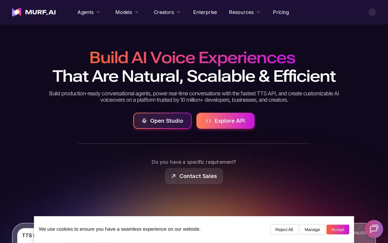 The Murf AI homepage