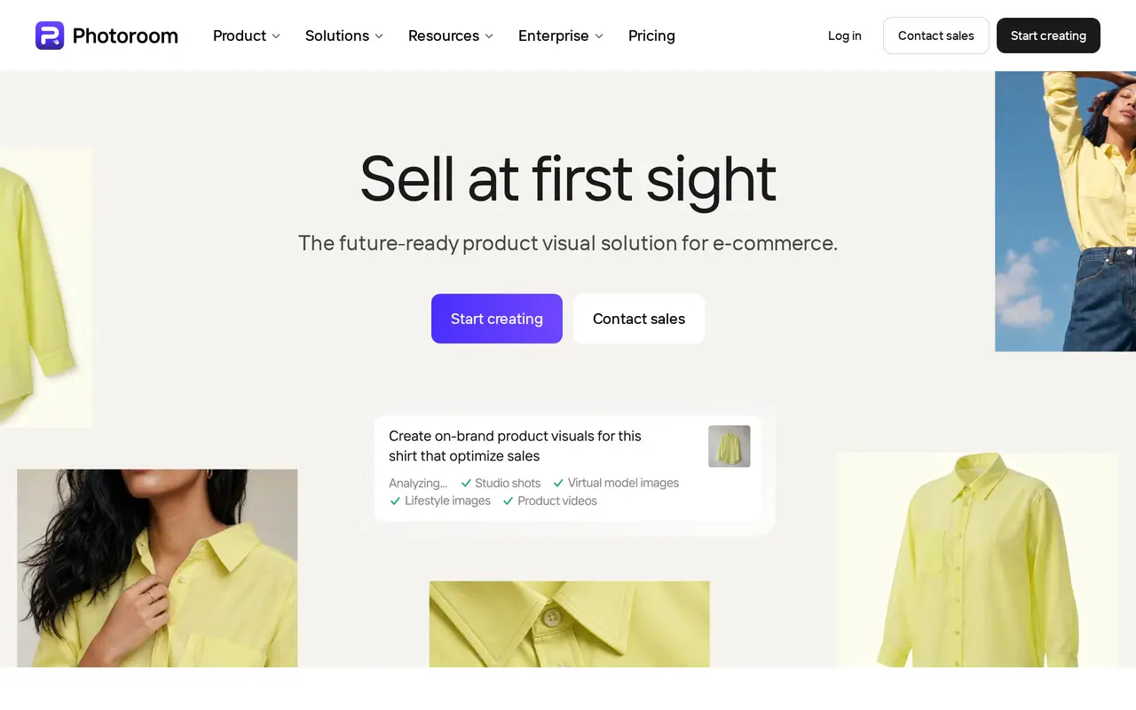 The Photoroom homepage