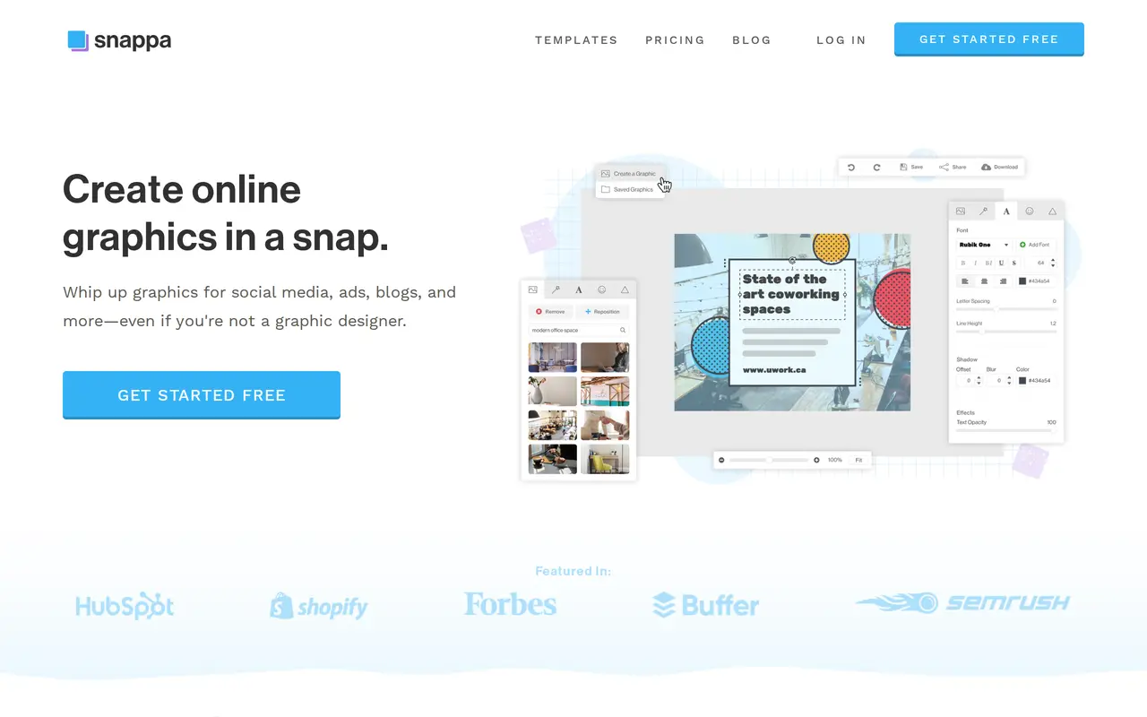 The Snappa homepage