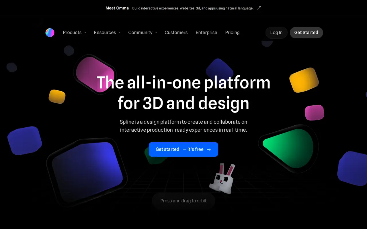 The Spline homepage