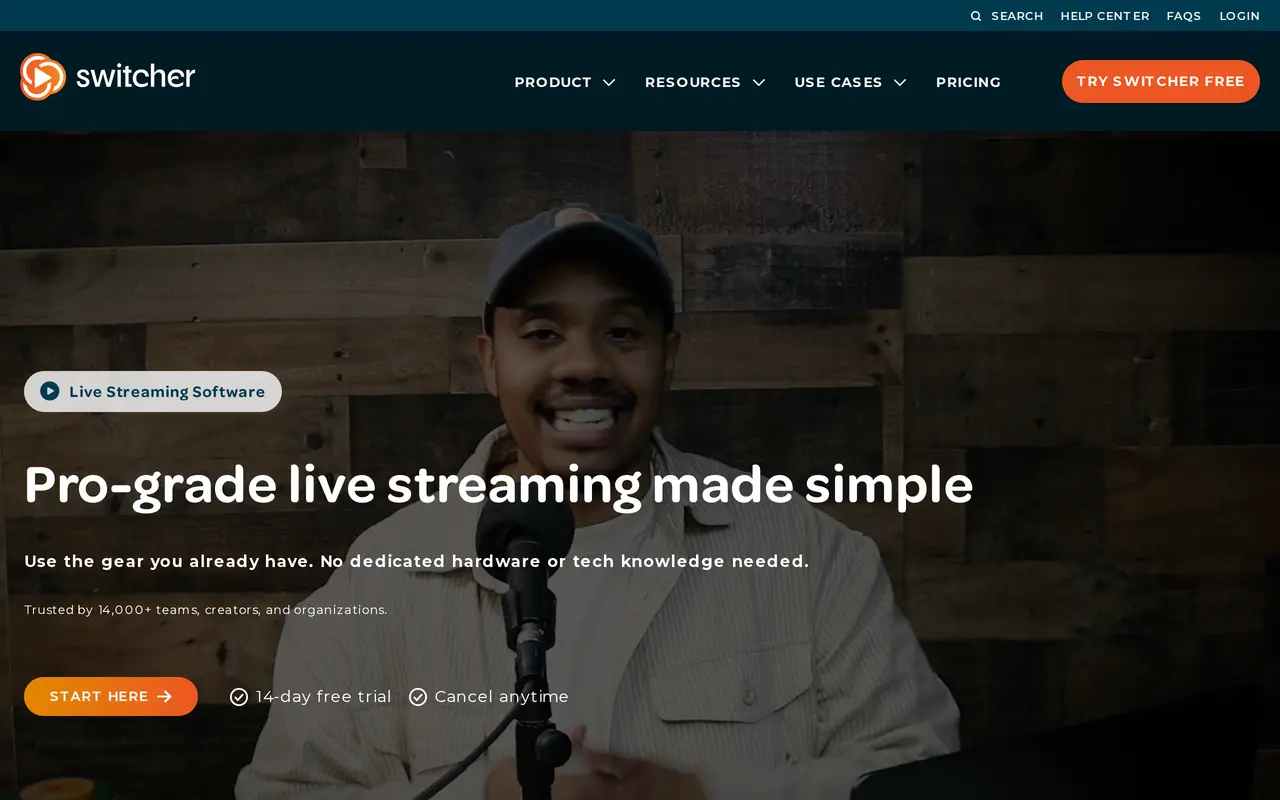 The Switcher Studio homepage