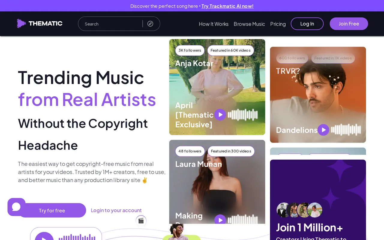 The Thematic homepage