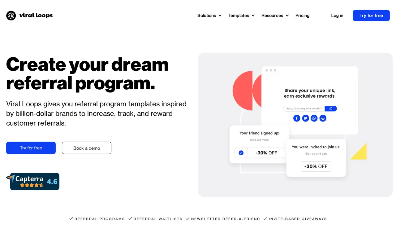 The Viral Loops homepage