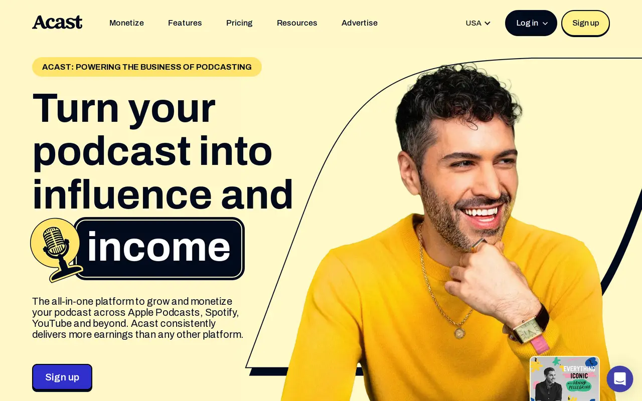 The Acast homepage