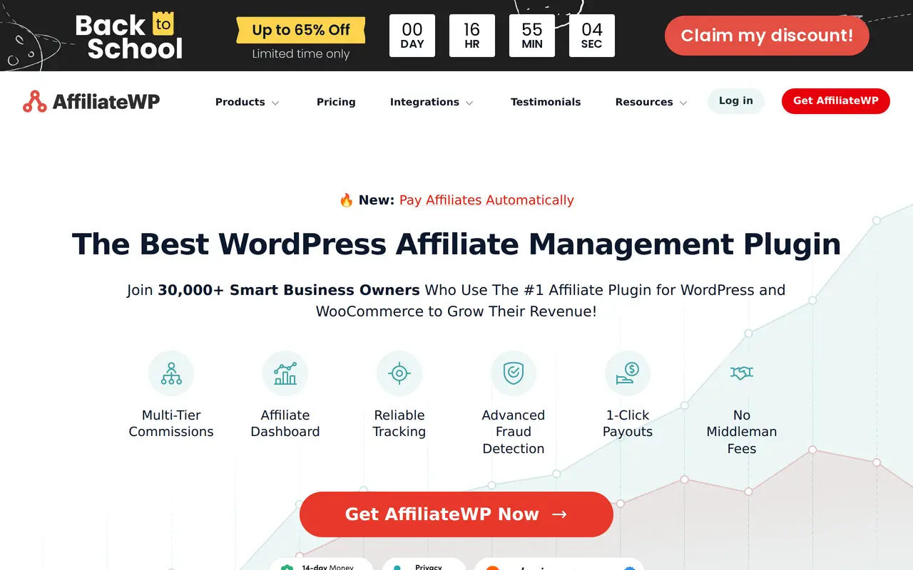 The AffiliateWP homepage