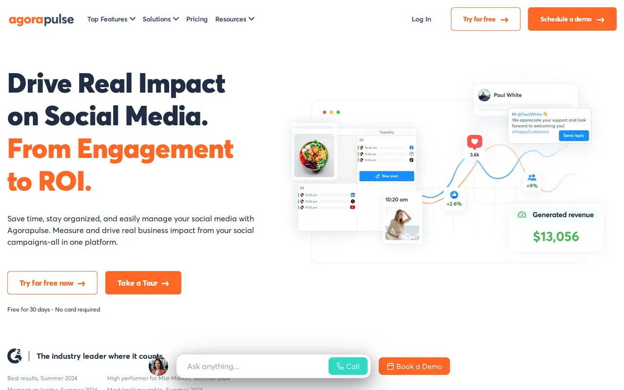 The Agorapulse homepage