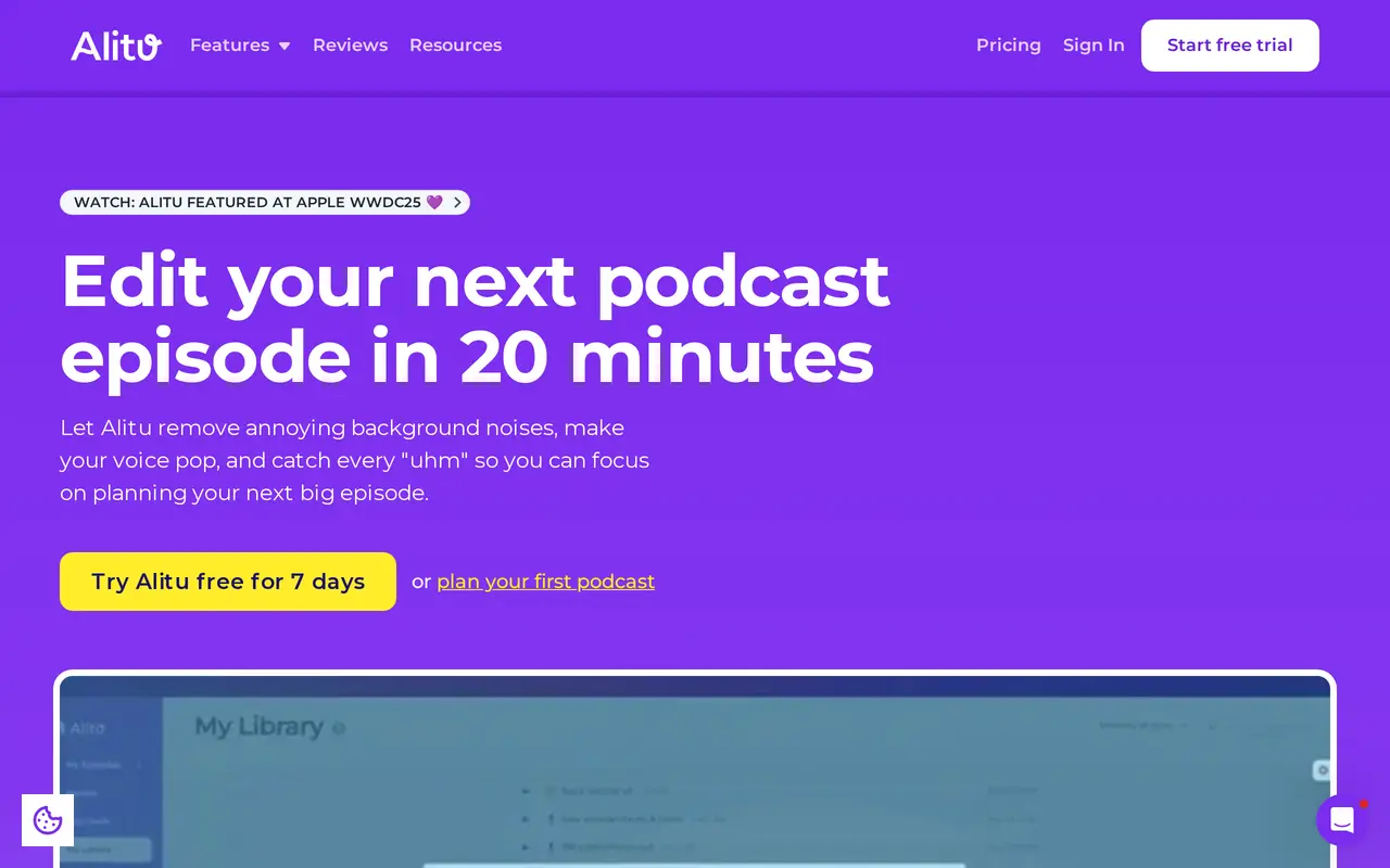 The Alitu homepage