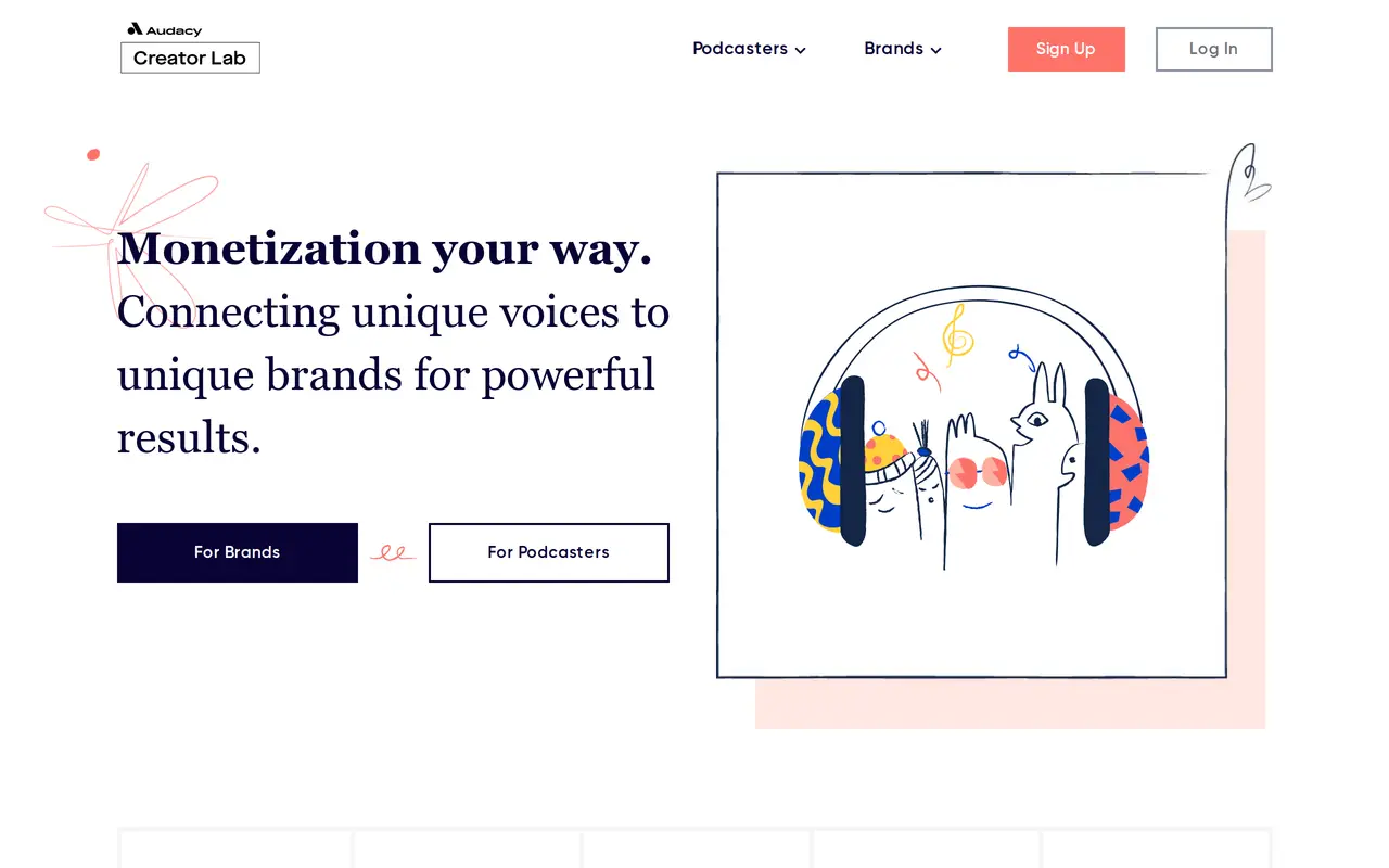 The Audacy Creator Lab homepage