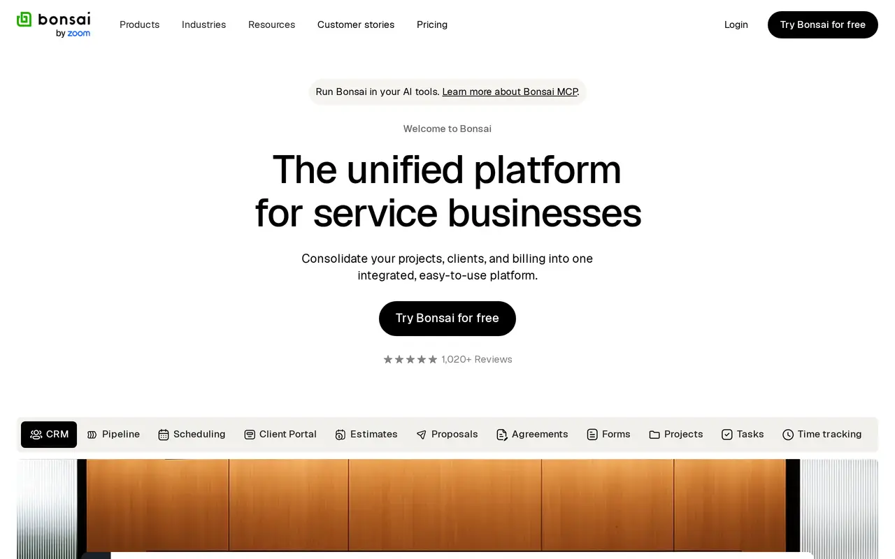 The Bonsai homepage