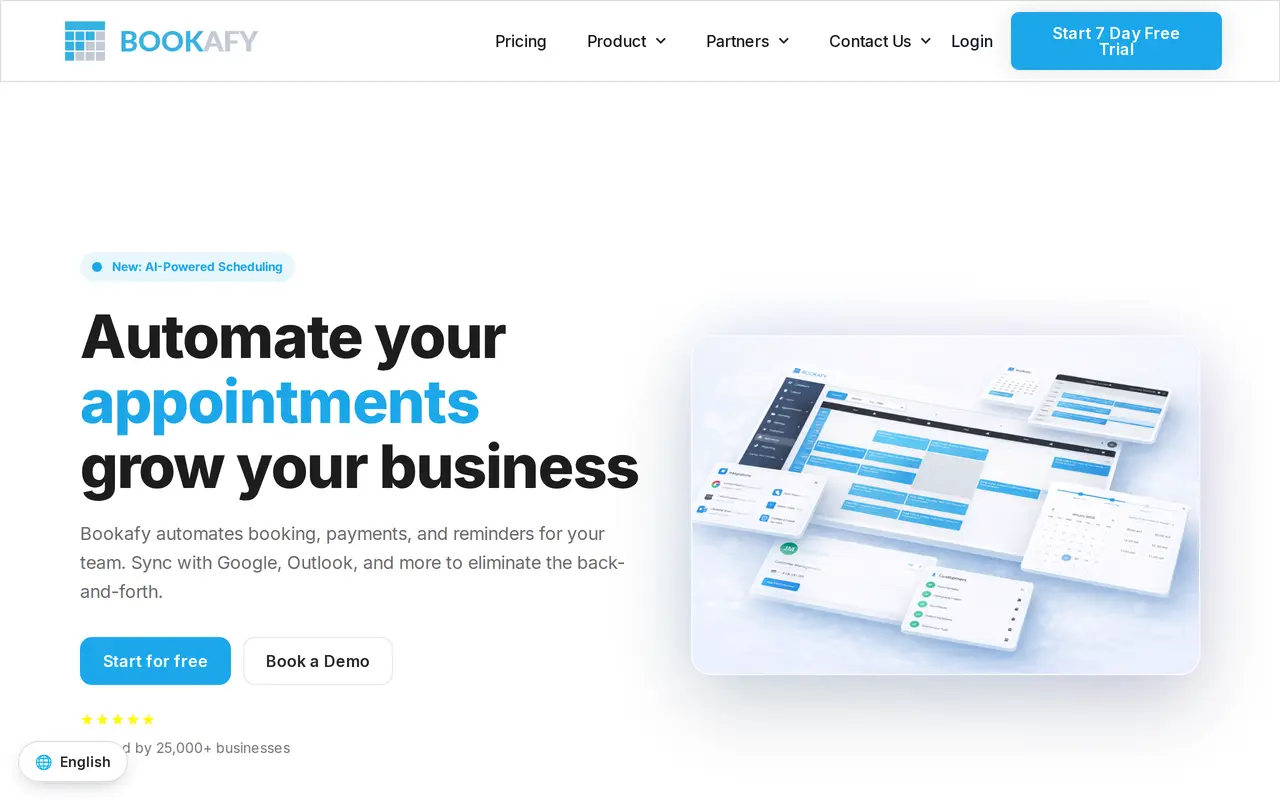 The Bookafy homepage