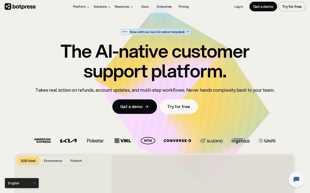 The Botpress homepage
