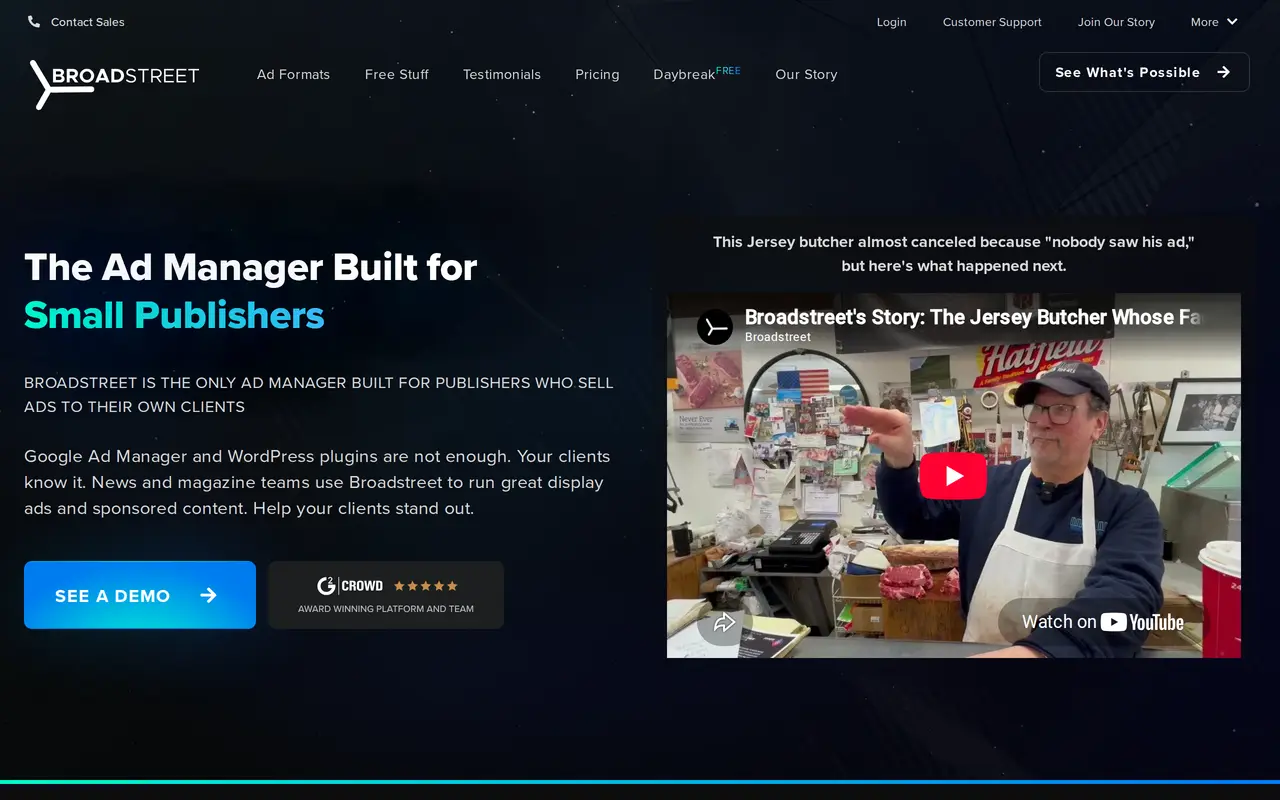 The Broadstreet homepage