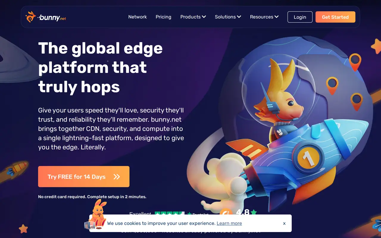 The bunny.net homepage