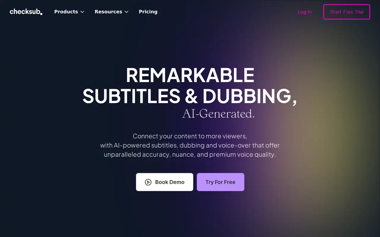The Checksub homepage