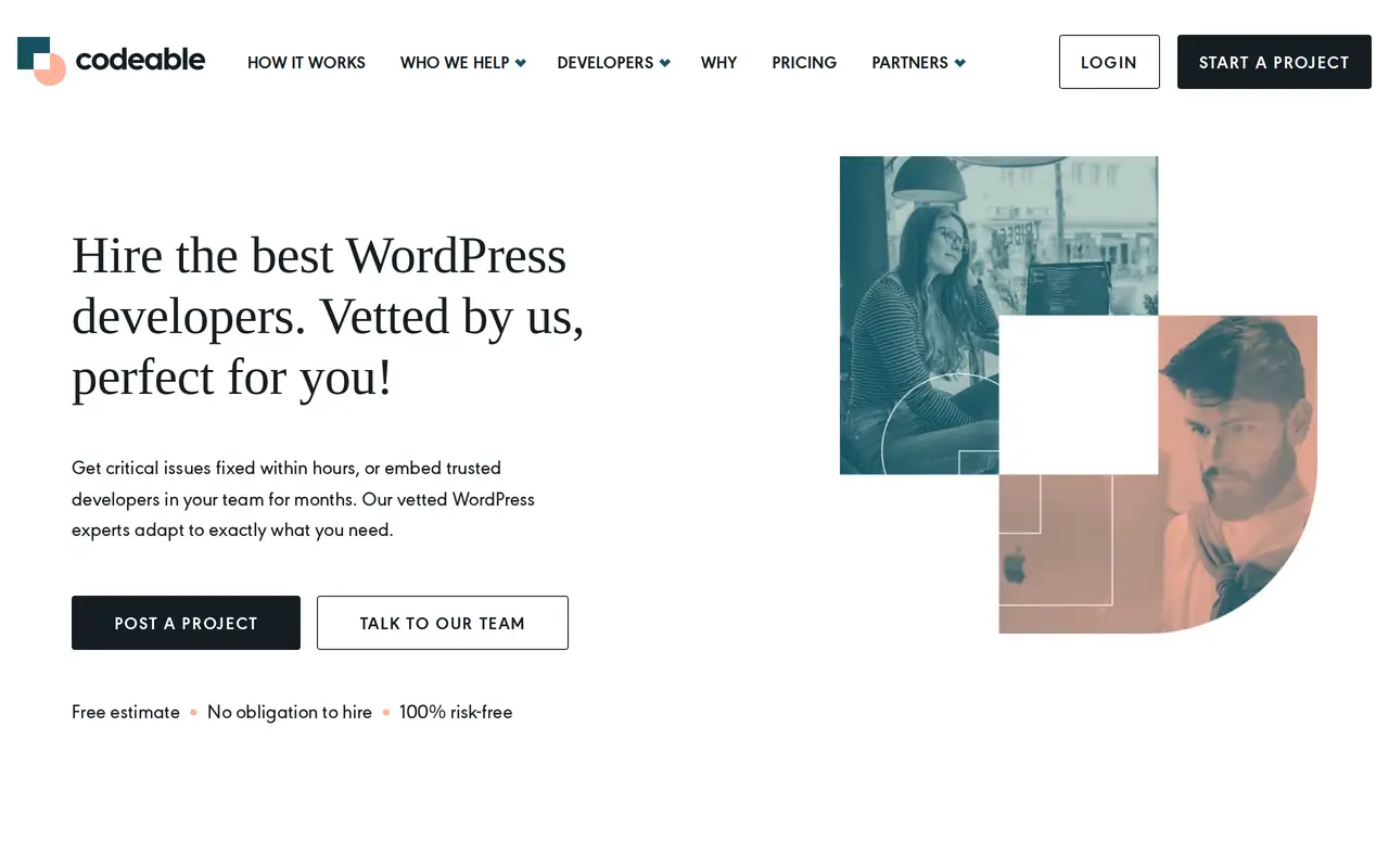 The Codeable homepage