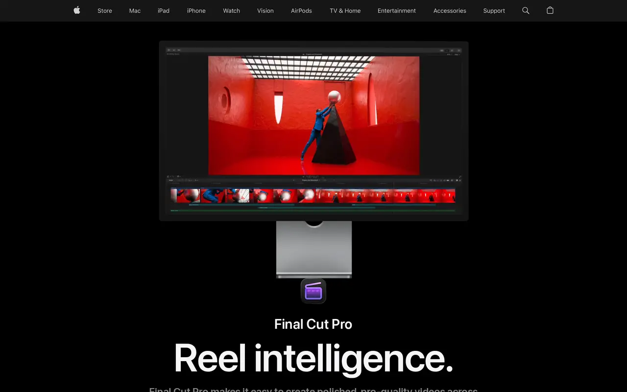 The Final Cut Pro homepage
