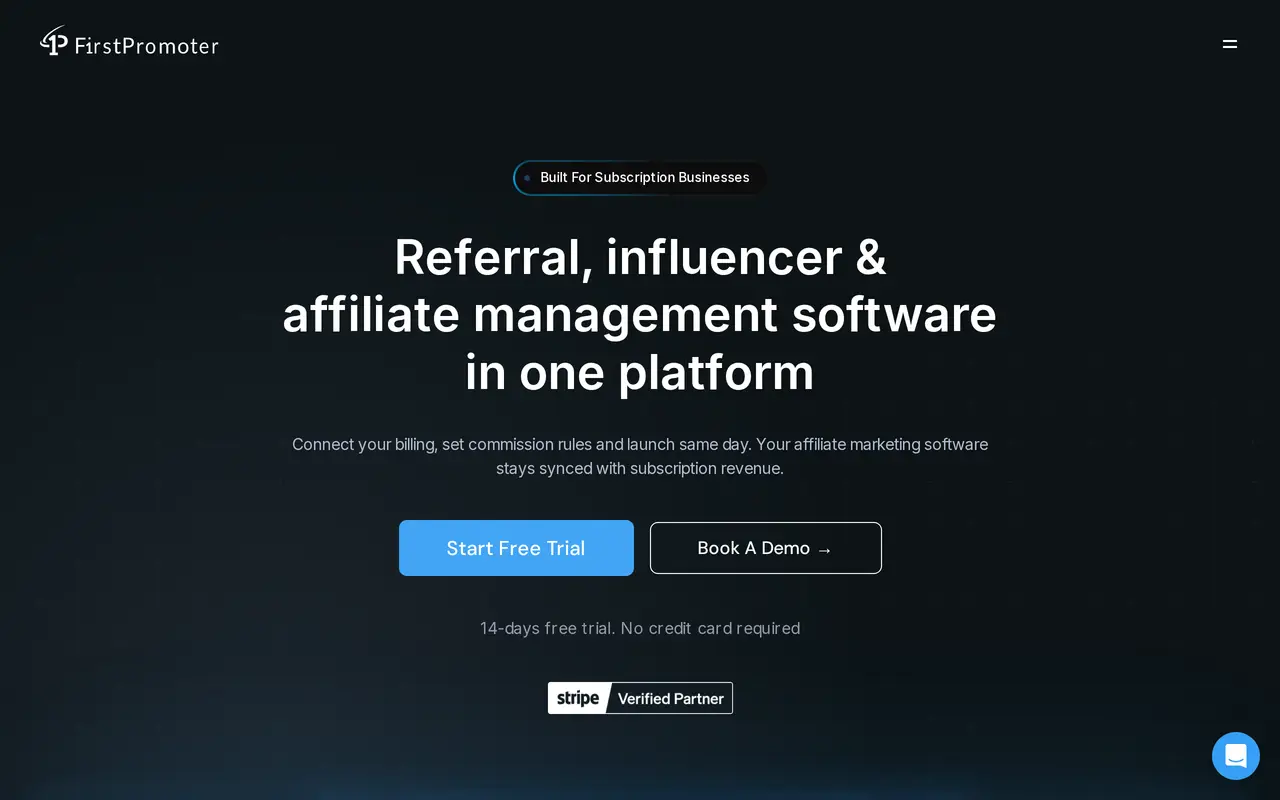 The FirstPromoter homepage