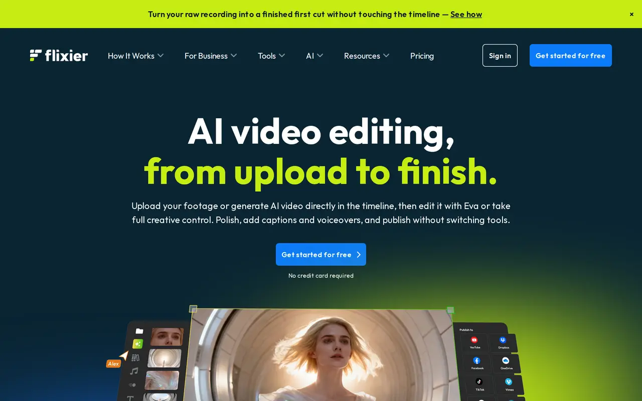 The Flixier homepage