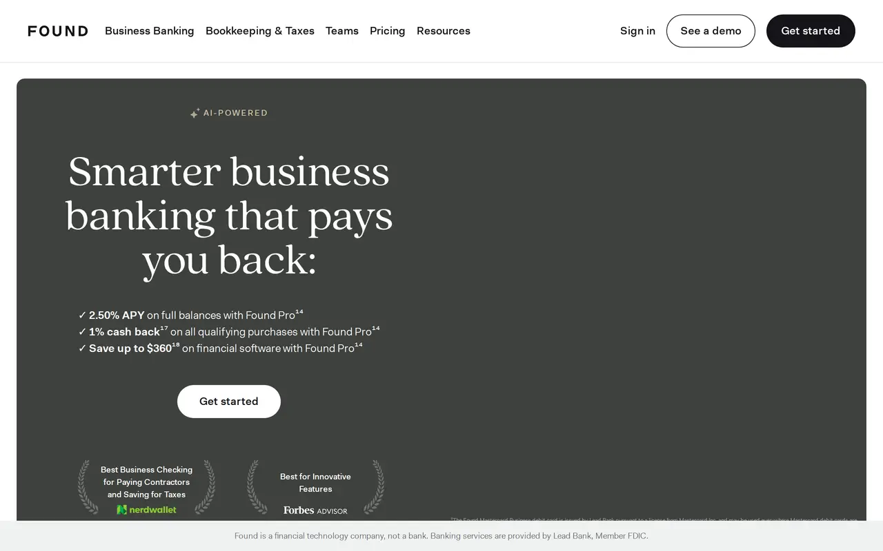 The Found homepage