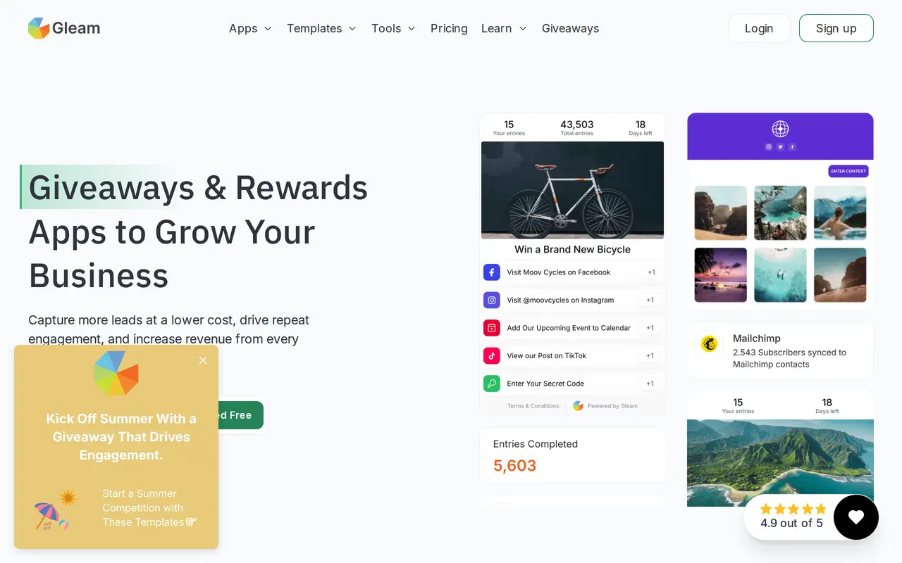 The Gleam homepage