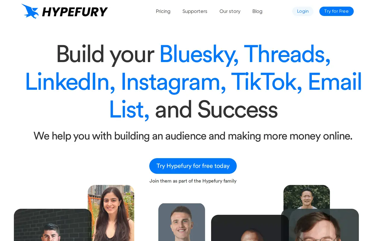 The Hypefury homepage