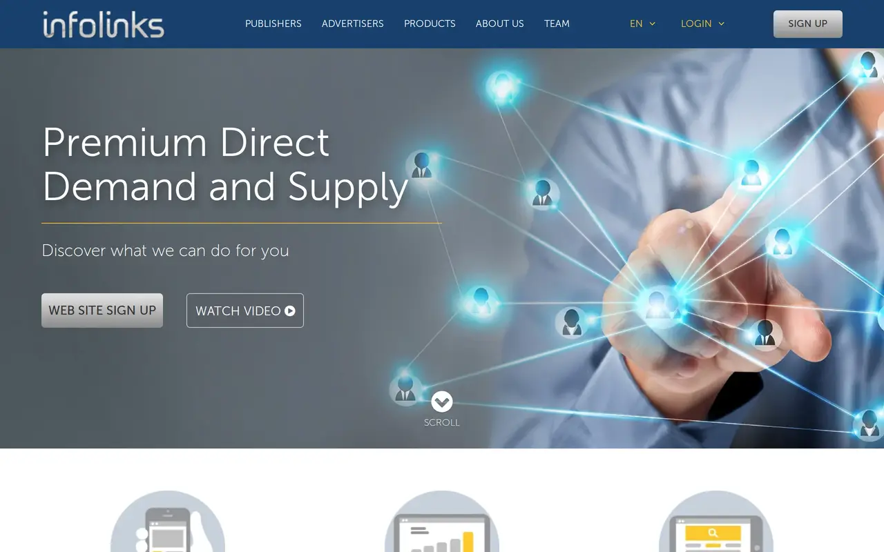 The Infolinks homepage