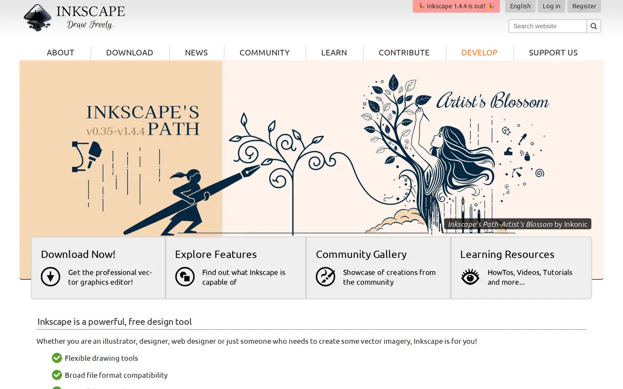 The Inkscape homepage