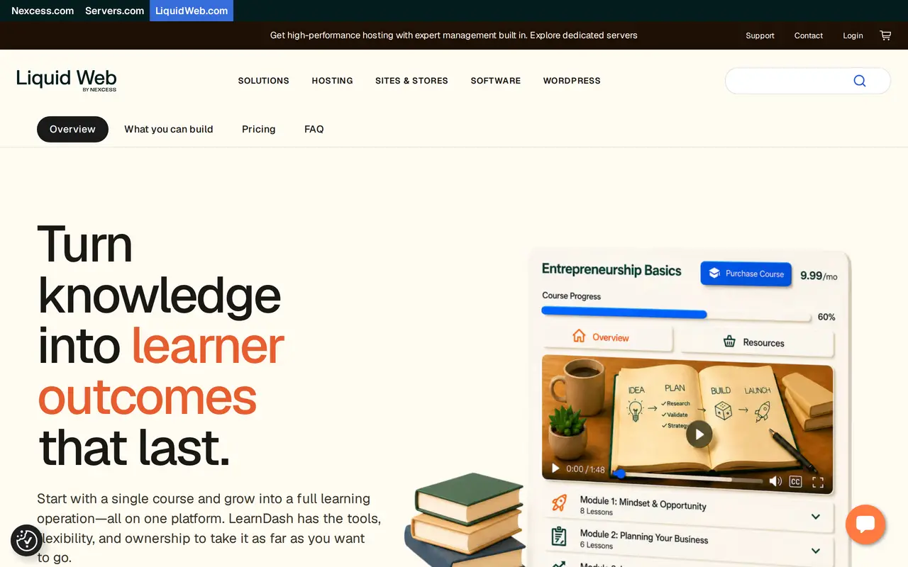 The LearnDash homepage