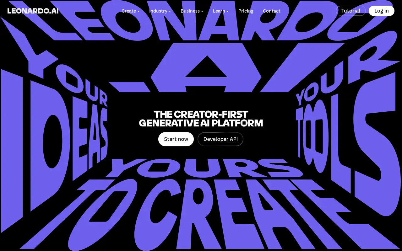 The Leonardo.Ai homepage