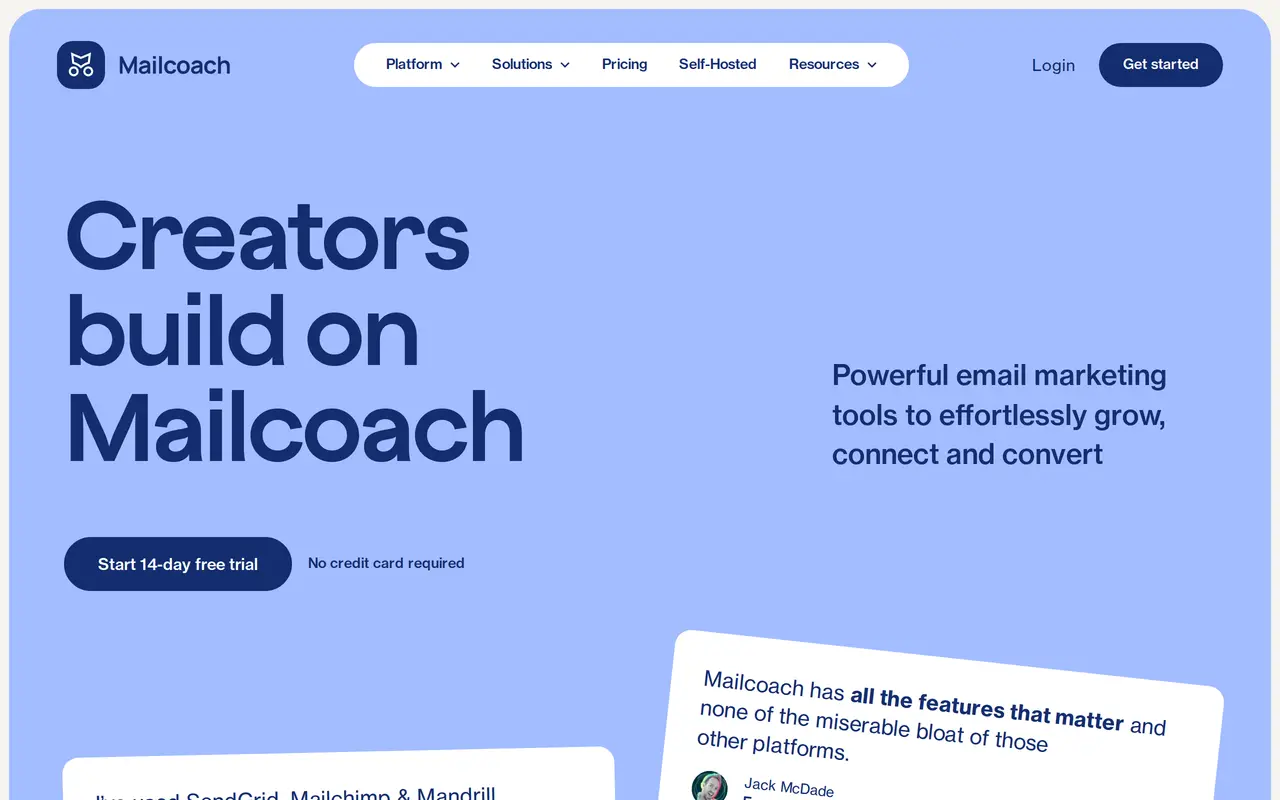 The Mailcoach homepage
