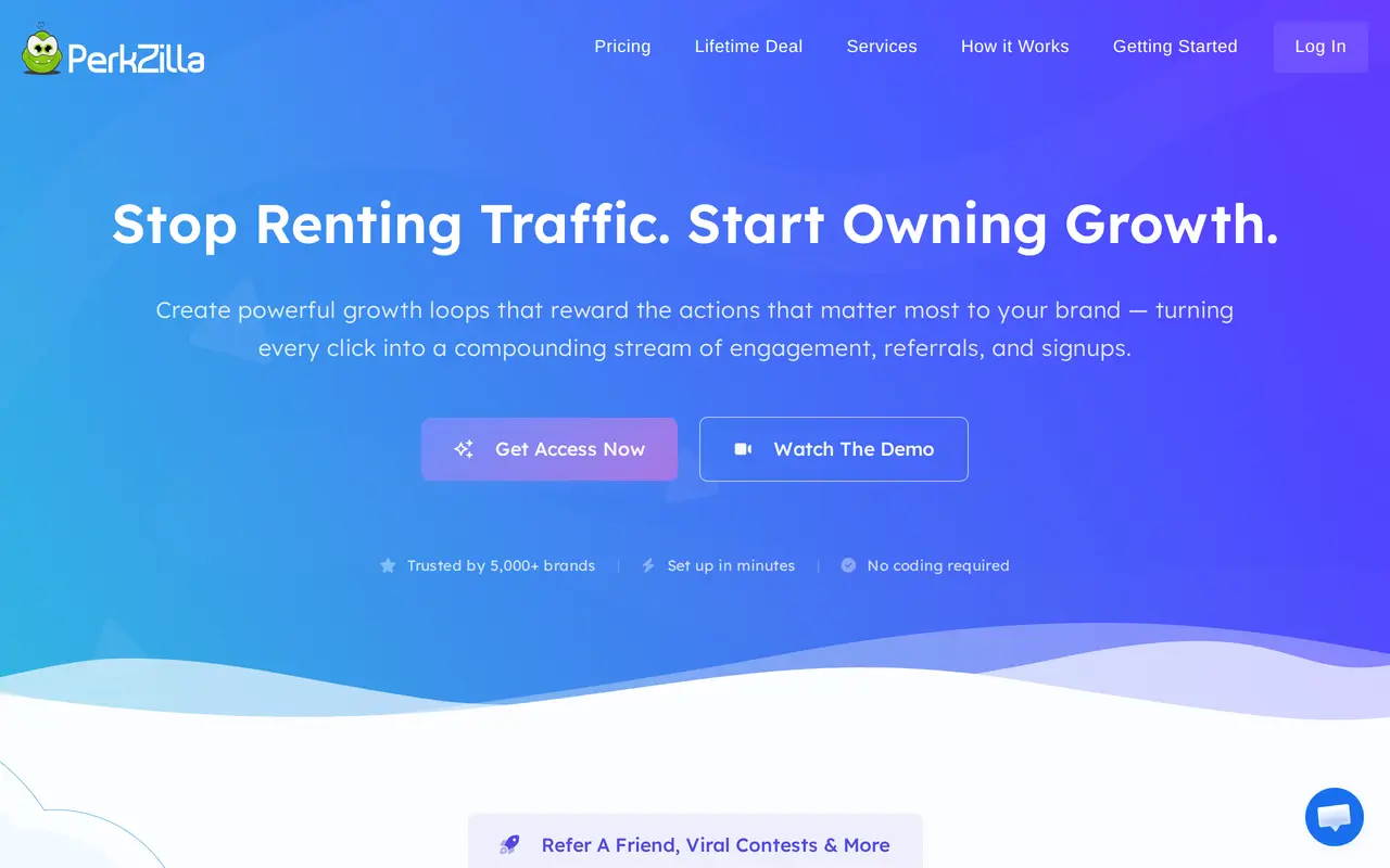 The PerkZilla homepage