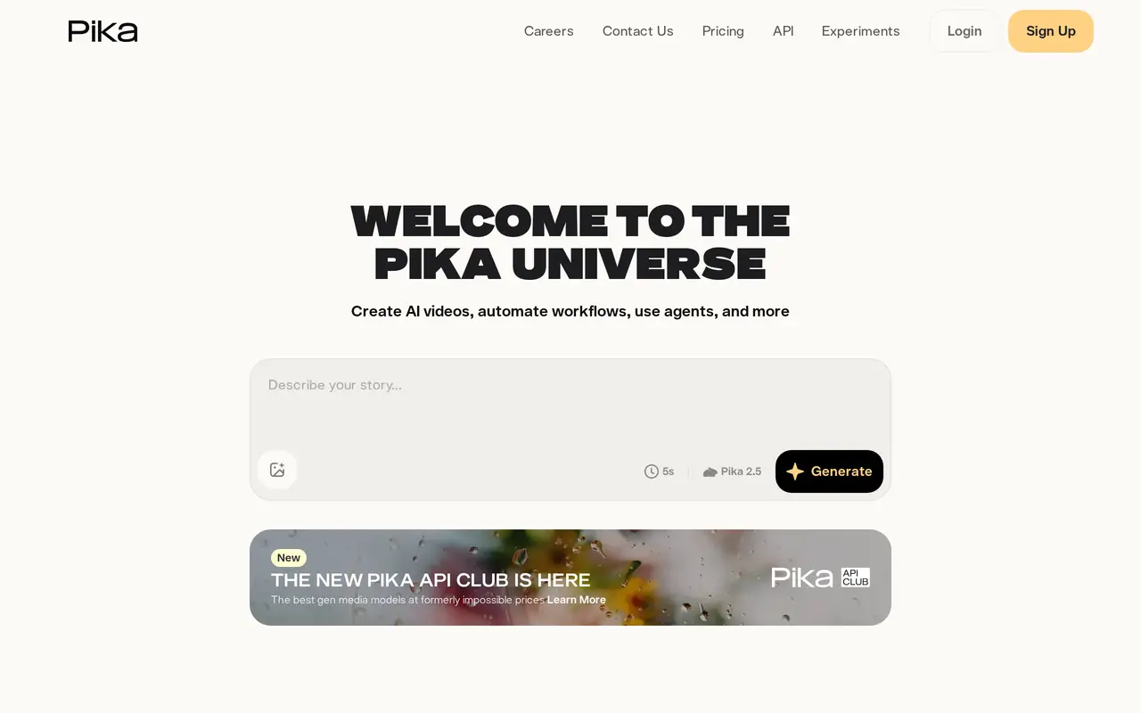 The Pika homepage