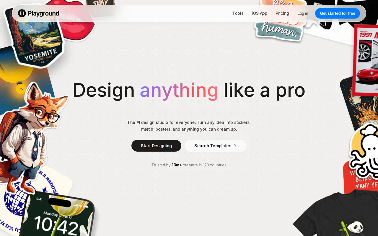 The Playground AI homepage