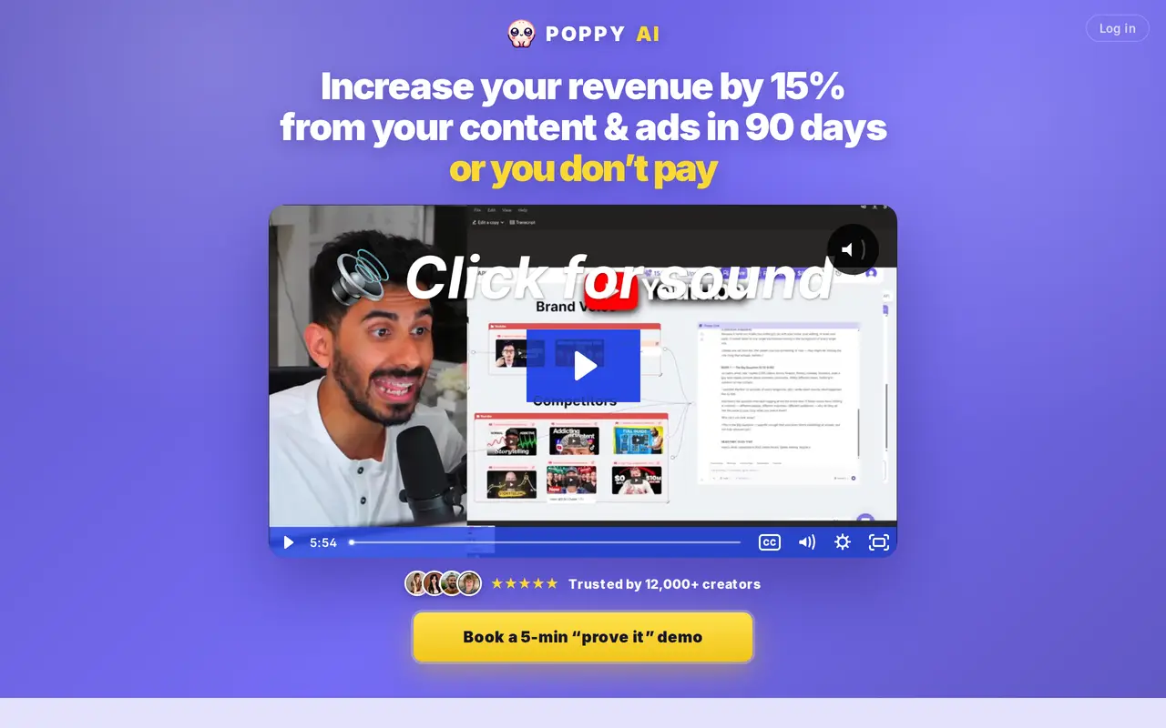 The Poppy AI homepage
