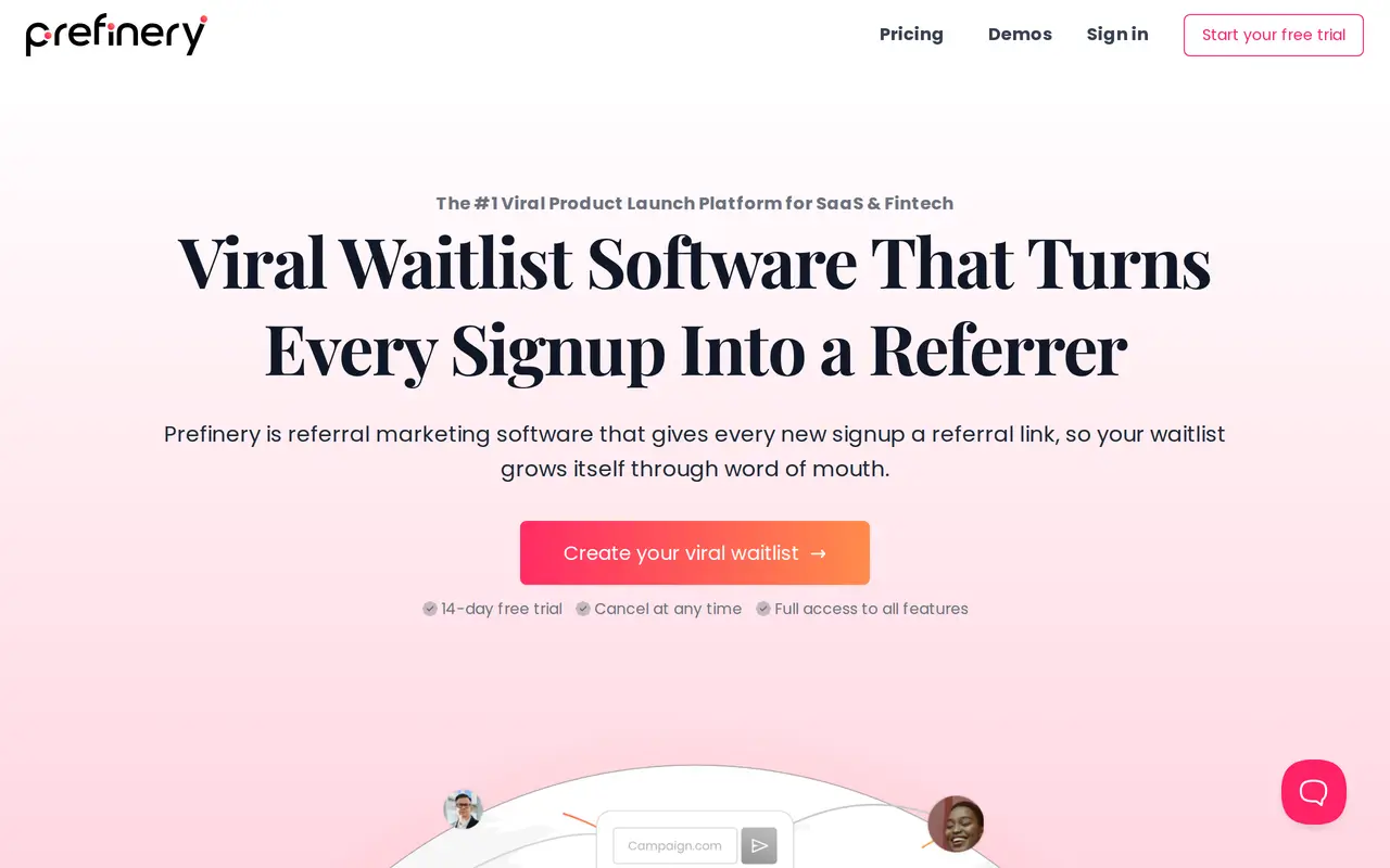 The Prefinery homepage