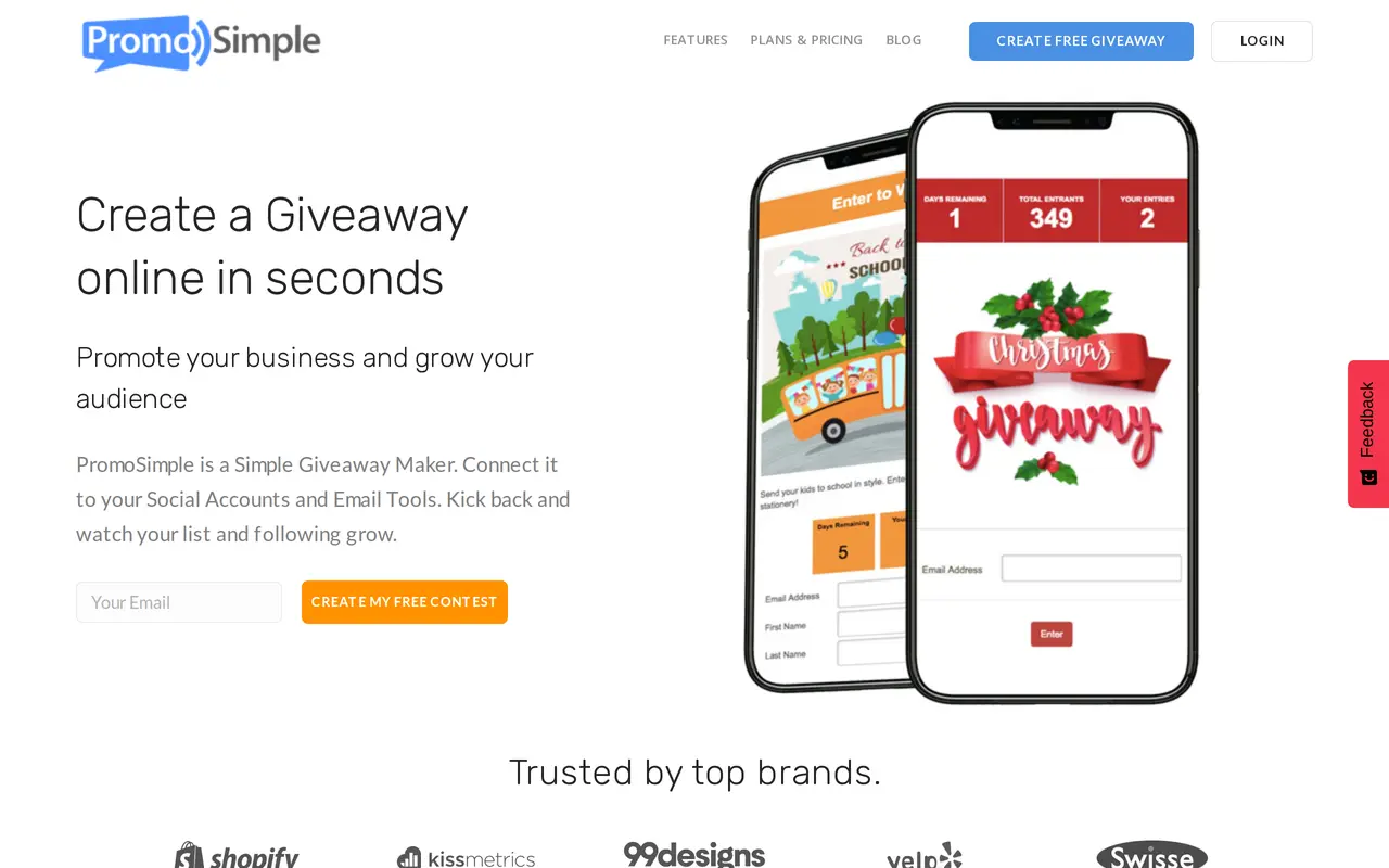 The PromoSimple homepage