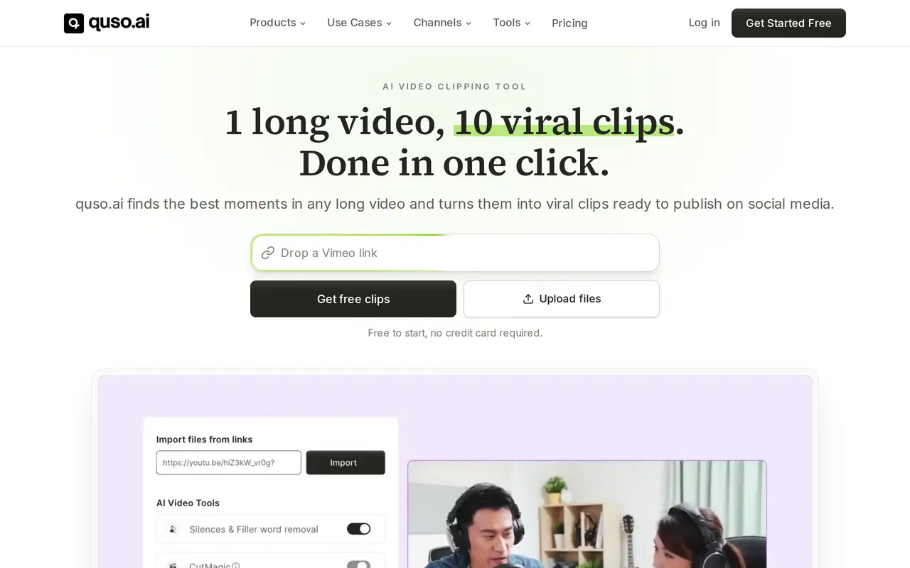 The quso.ai homepage