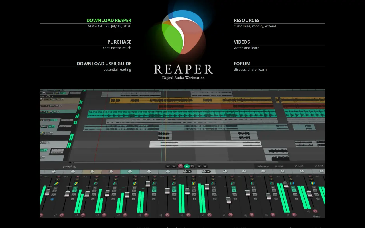 The REAPER homepage